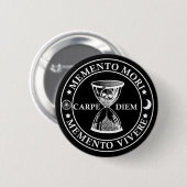 Badge Rond 5 Cm memento mori vivere (Devant & derrière)
