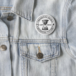 Badge Rond 5 Cm memento mori vivre