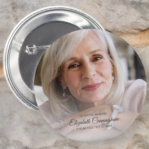 Badge Rond 5 Cm Mémoire d'amour Conserver une photo moderne de Vi