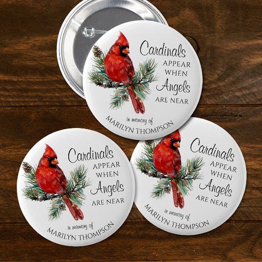 Badge Rond 5 Cm Memorial Cardinals Appear When Angels Are Near