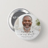 Badge Rond 5 Cm Memorial Forever in Our Hearts Photo Personalized (Devant & derrière)