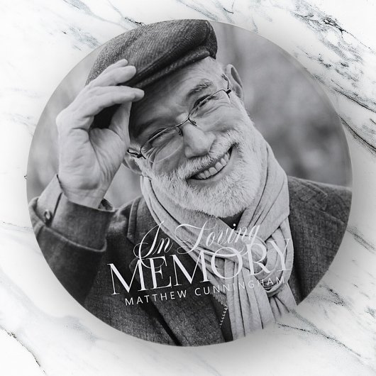 Badge Rond 5 Cm Memorial Love Simple Photo moderne