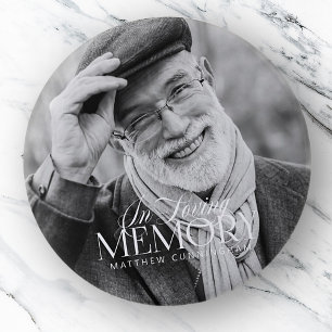 Badge Rond 5 Cm Memorial Loving Memory Simple Modern Photo