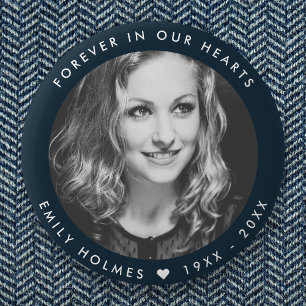 Badge Rond 5 Cm Mémorial moderne Marine Blue Funeral Favoriser l