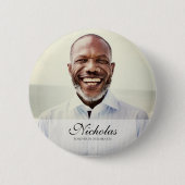 Badge Rond 5 Cm Mémorial photo classique et simple (Devant)