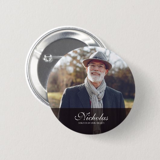 Badge Rond 5 Cm Mémorial photo classique et simple (Devant & derrière)