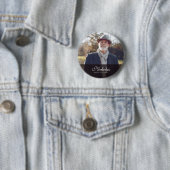 Badge Rond 5 Cm Mémorial photo classique et simple (En situation)