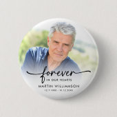 Badge Rond 5 Cm Memorial Photo Forever In Our Hearts Keepsake (Devant)