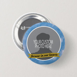 Badge Rond 5 Cm Mémorial pour toujours avec la photo de coutume d