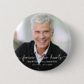 Badge Rond 5 Cm Mémorial pour toujours dans nos coeurs Photo perso (Devant)