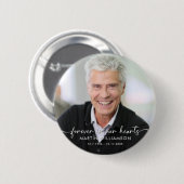 Badge Rond 5 Cm Mémorial pour toujours dans nos coeurs Photo perso (Devant & derrière)