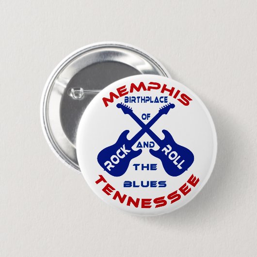 Badge Rond 5 Cm Memphis, Tennessee (Devant & derrière)