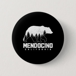 Badge Rond 5 Cm Mendocino Californie Ours Fierté Grizzly Extérieur