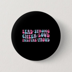 Badge Rond 5 Cm Mener fort Vive la joie Vive capitaine Cheerleadin