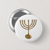 Badge Rond 5 Cm menorah or (Devant & derrière)