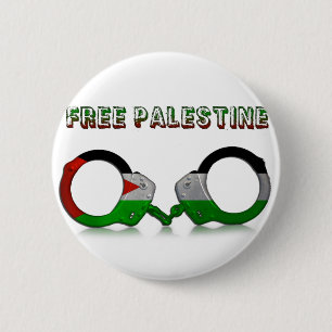 Badge Rond 5 Cm Menottes libres de la Palestine