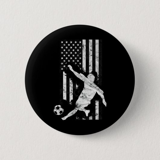 Badge Rond 5 Cm Mens American Flag Soccer Player  (Devant)