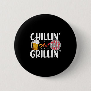 Badge Rond 5 Cm Mens Fraisage Et Grillage Fumée Amusante Viande Ba