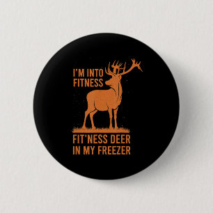 Badge Rond 5 Cm Mens Fun Chasseur Vintage Je suis en forme Chasse