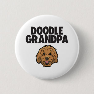 Badge Rond 5 Cm Mens Goldendoodle Grandpa Doodle Papa Cute Goldend
