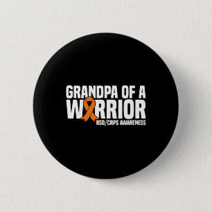 Badge Rond 5 Cm Mens Grand-Père D'Un Guerrier Orange Ribbon Rsdcrp