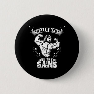 Badge Rond 5 Cm Mens Jesus Bodybuilding T Shirt - Funny Jesus Weig