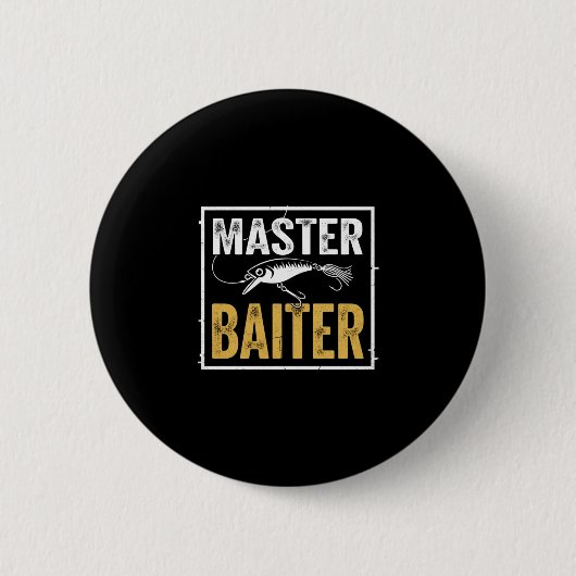 Badge Rond 5 Cm Mens master baiter funny fishing graphic (Devant)