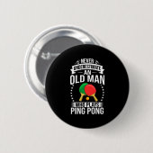 Badge Rond 5 Cm Mens Ping Pong Table Tennis Player Balls Paddle Ga (Devant & derrière)