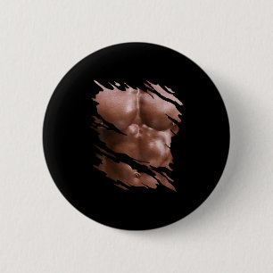 Badge Rond 5 Cm Mens Poitrine Six Pack I Muscles Bodybuilder I Fak
