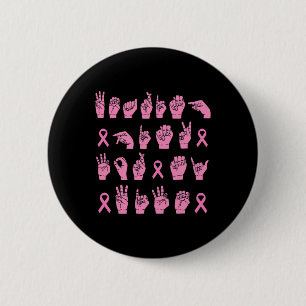 Badge Rond 5 Cm Mens Portant Du Rose Pour Ma Femme Langue Des Sign