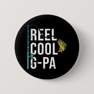 Badge Rond 5 Cm Mens Reel Cool G-pa Fishing Shirt Funny Grandpa Fa