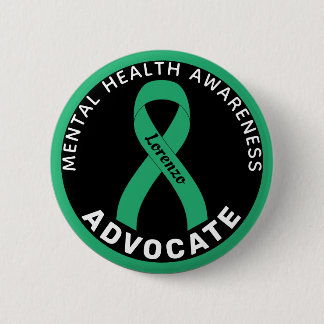 Badge Rond 5 Cm Mental Health Awareness Advocate Black Button