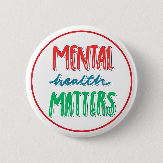 Badge Rond 5 Cm Mental Health Matters Awareness Support (Devant)