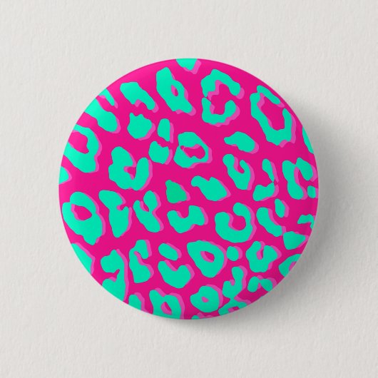 Badge Rond 5 Cm Mention rose Empreinte de léopard (Devant)