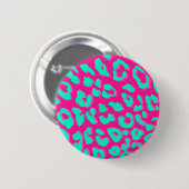 Badge Rond 5 Cm Mention rose Empreinte de léopard (Devant & derrière)