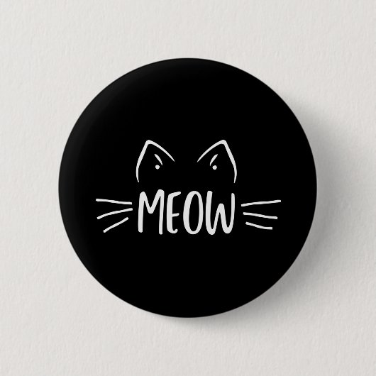 Badge Rond 5 Cm Meow Cat (Devant)