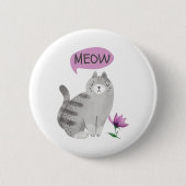 Badge Rond 5 Cm Meow Cat (Devant)
