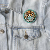 Badge Rond 5 Cm Meowboy Cowboy Kitty Chat (En situation)