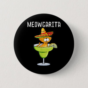 Badge Rond 5 Cm Meowgarita - Cinco De Mayo Margarita Amoureux des