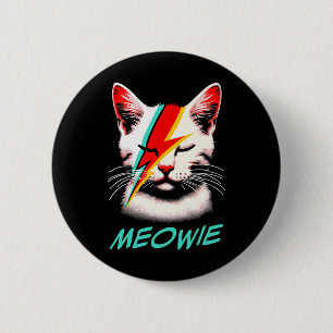 Badge Rond 5 Cm Meowie Cat Rock Musique Concert Band Hommes Enfant