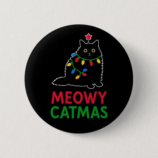 Badge Rond 5 Cm Meowy Catmas (Devant)