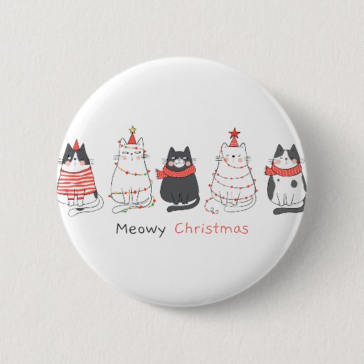 Badge Rond 5 Cm Meowy Christmas Cats (Devant)