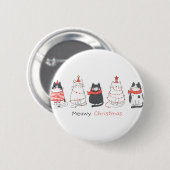 Badge Rond 5 Cm Meowy Christmas Cats (Devant & derrière)