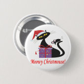 Badge Rond 5 Cm Meowy Christmouse (Devant & derrière)
