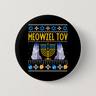 Badge Rond 5 Cm Meowzel Tov Cute Mazel Tov Cat Menorah Hanoukka