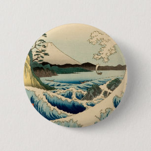 Badge Rond 5 Cm Mer japonaise de Satta Hiroshige Art