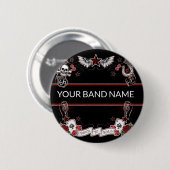 Badge Rond 5 Cm Merch à bande personnalisée Rockabilly Rock & Roll (Devant & derrière)