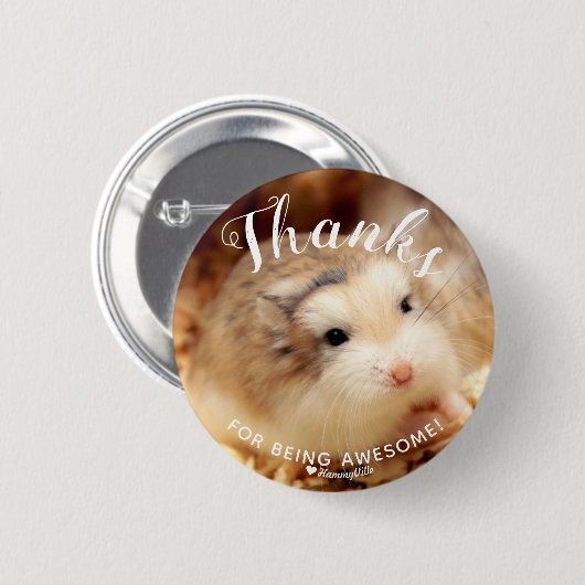 Badge Rond 5 Cm Merci à Hamster pour être génial (Devant & derrière)
