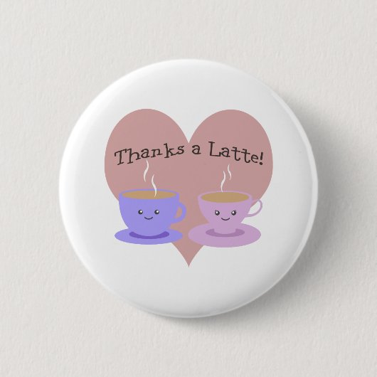 Badge Rond 5 Cm Merci à Latte (Devant)