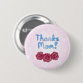 Badge Rond 5 Cm Merci à Maman avec Carnation Flower pour la fête d (Devant & derrière)
